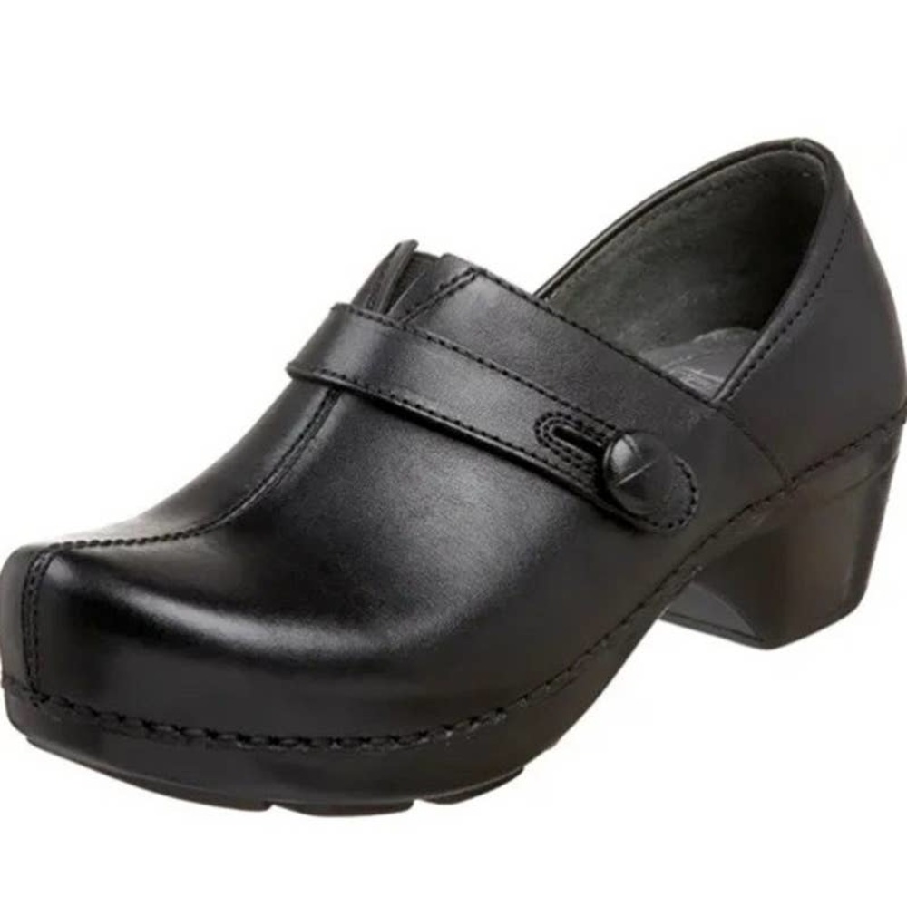 Dansko Clogs Shoes Black Solstice Button Slide On Clogs - Size 40